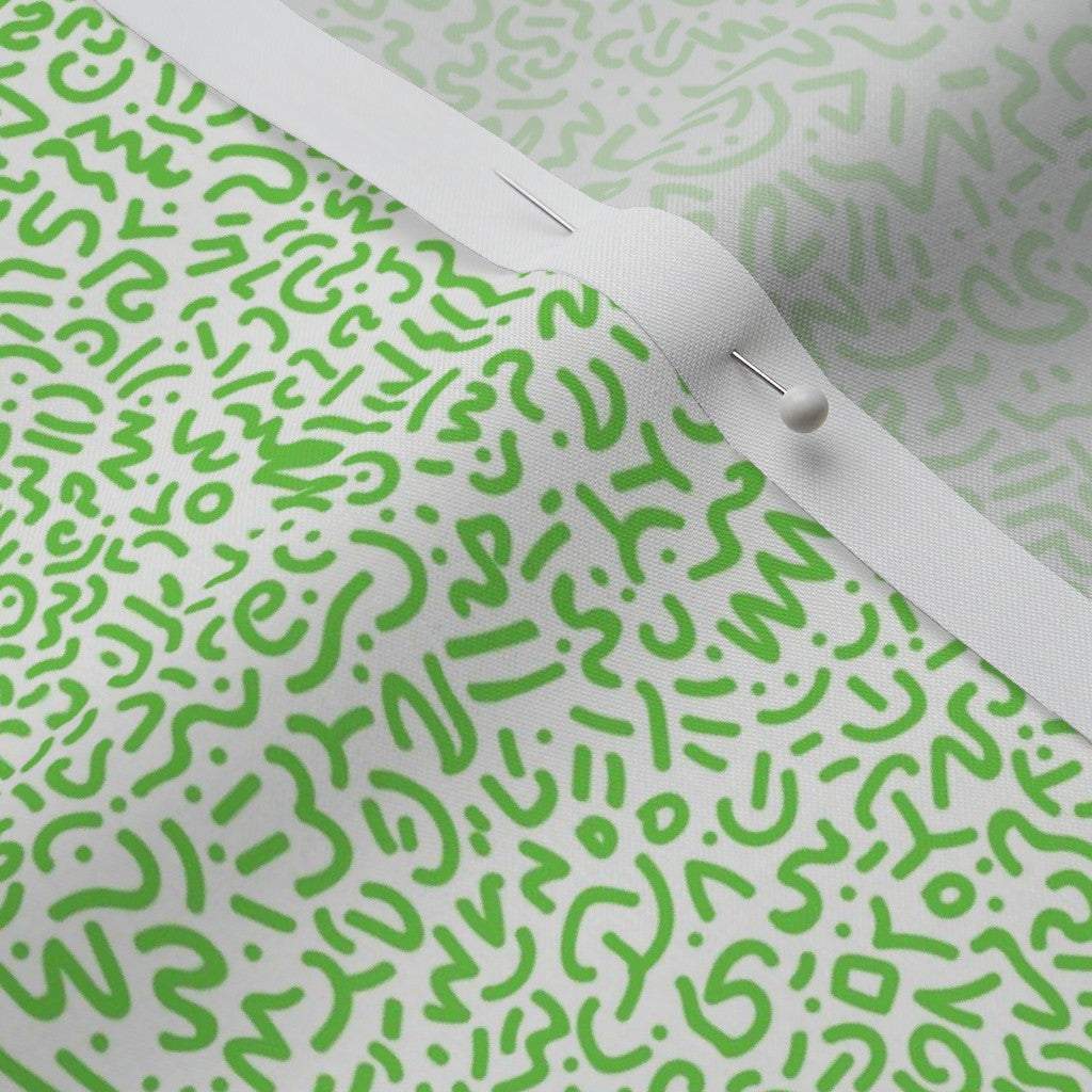 Doodle Green+White Fabric