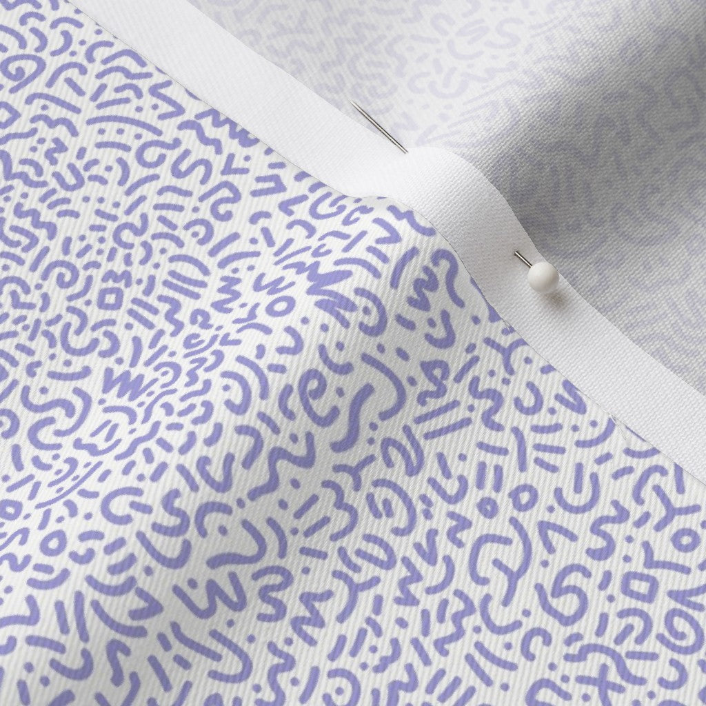 Doodle Lilac+White Printed Fabric