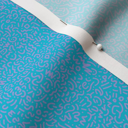 Doodle Lilac+Aqua Printed Fabric