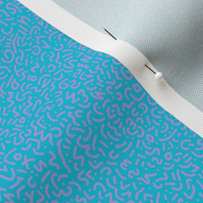Doodle Lilac+Aqua Printed Fabric