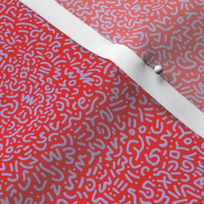 Doodle Lilac+Red Printed Fabric