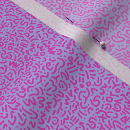 Doodle Magenta+Lilac Printed Fabric