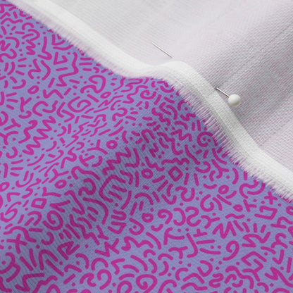 Doodle Magenta+Lilac Printed Fabric