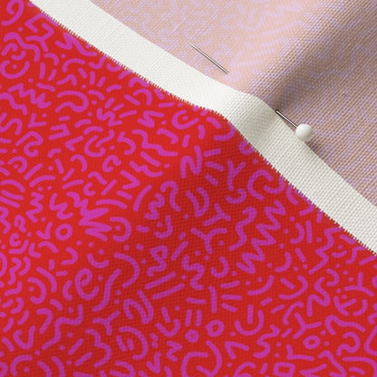 Doodle Magenta+Red Fabric