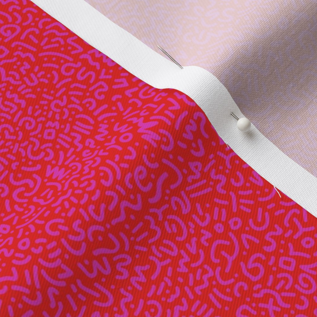 Doodle Magenta+Red Fabric