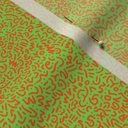 Doodle Orange+Green Fabric