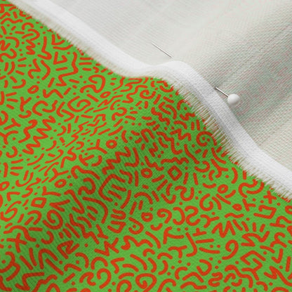 Doodle Orange+Green Fabric