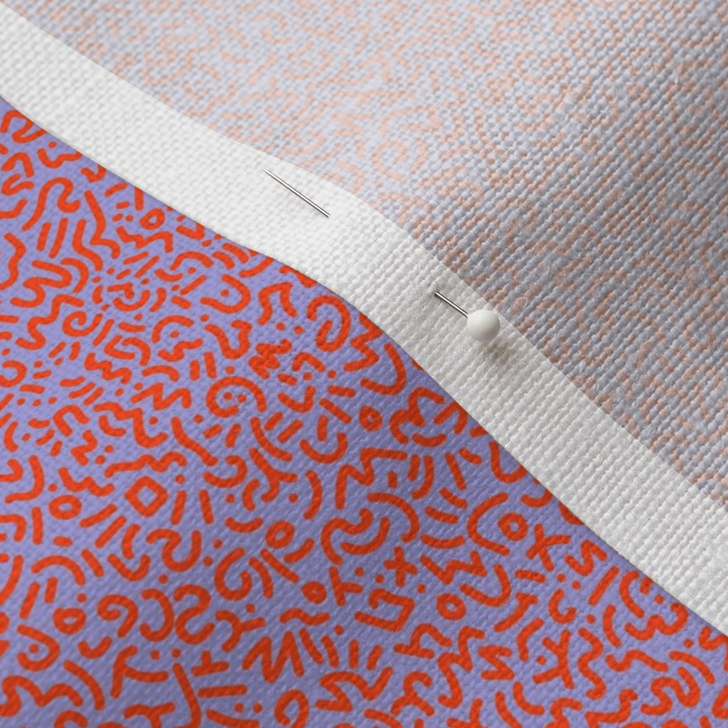 Doodle Orange+Lilac Fabric