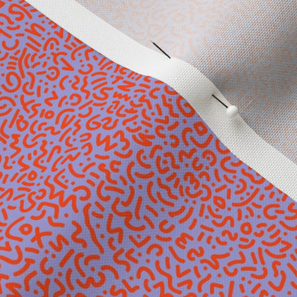 Doodle Orange+Lilac Printed Fabric