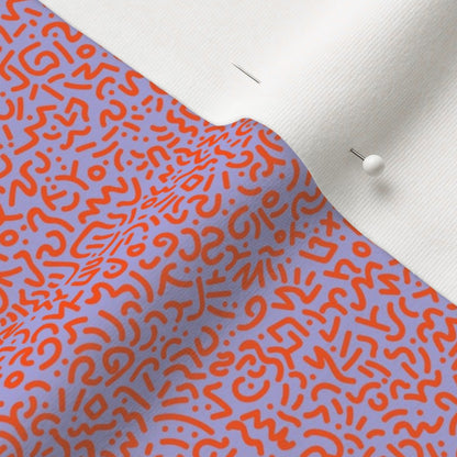 Doodle Orange+Lilac Printed Fabric