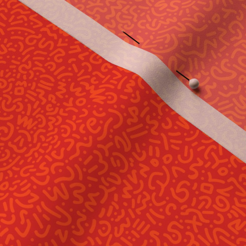 Doodle Orange+Red Fabric