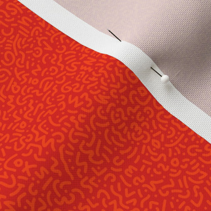 Doodle tela naranja+roja