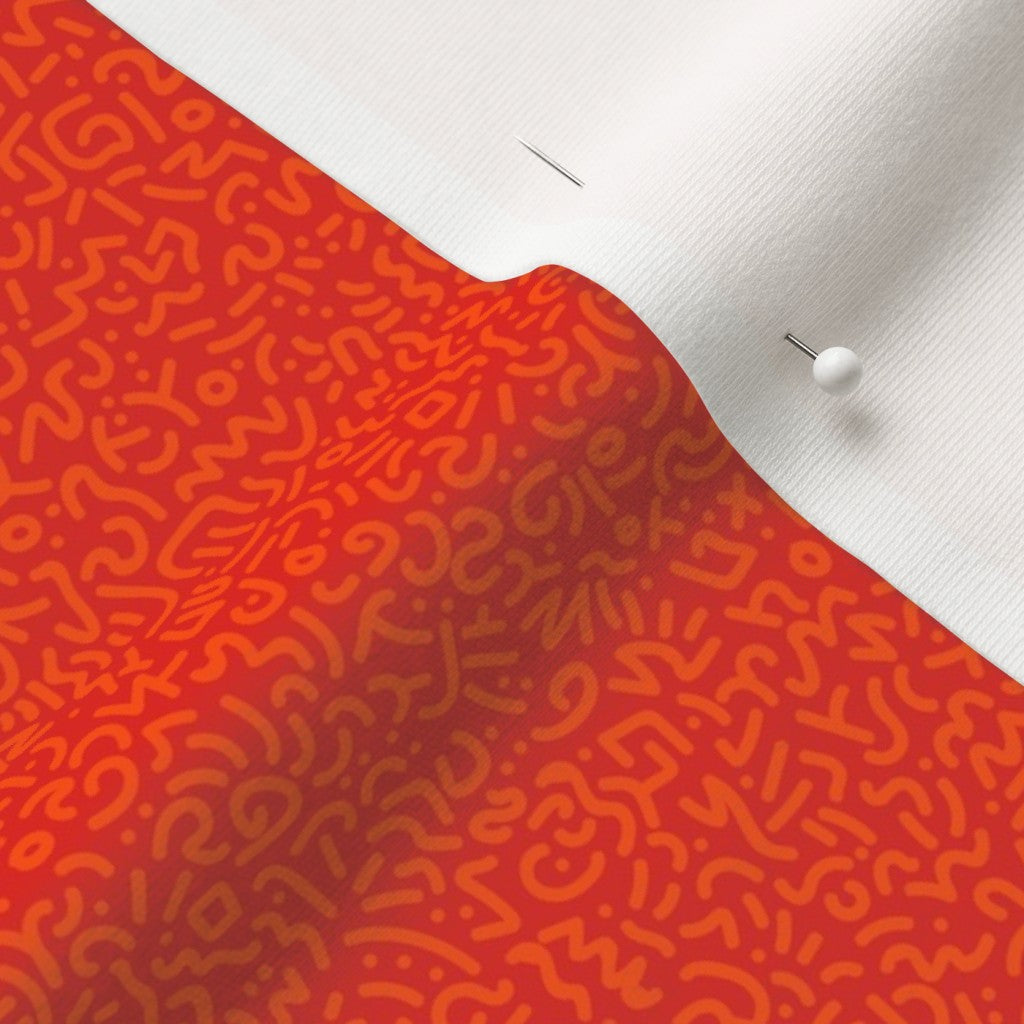 Doodle Orange+Red Fabric