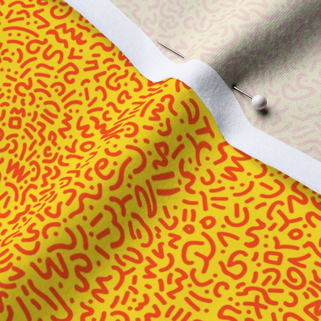 Doodle Orange+Yellow Printed Fabric