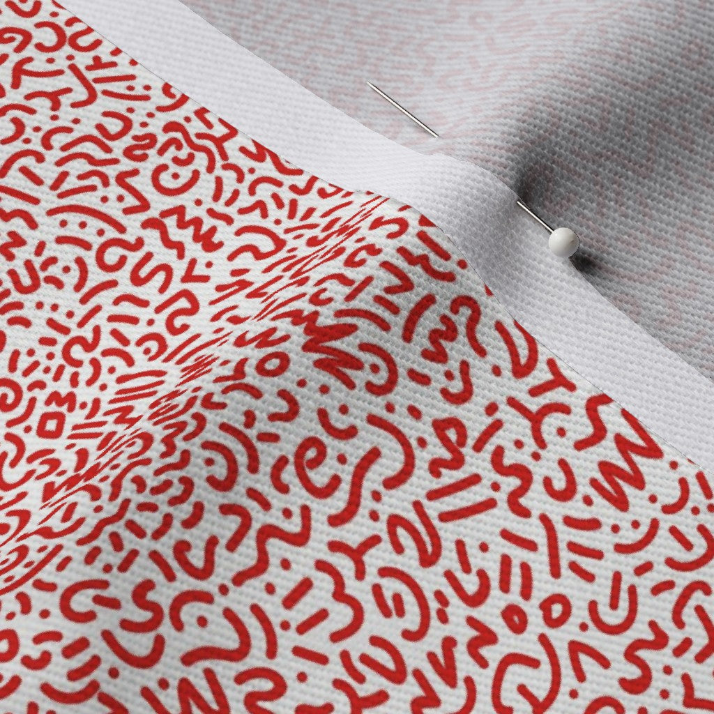Doodle Red+White Fabric