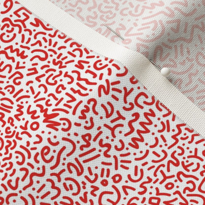 Doodle rojo + tela blanca