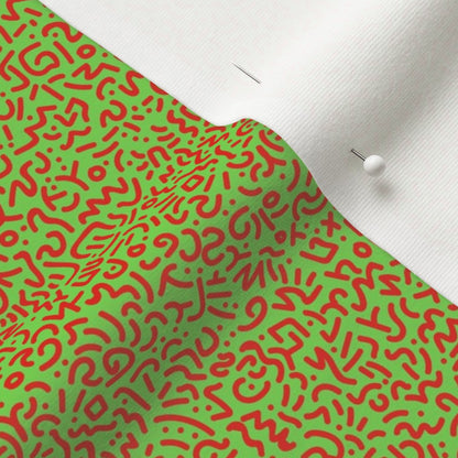 Doodle Red+Green Printed Fabric