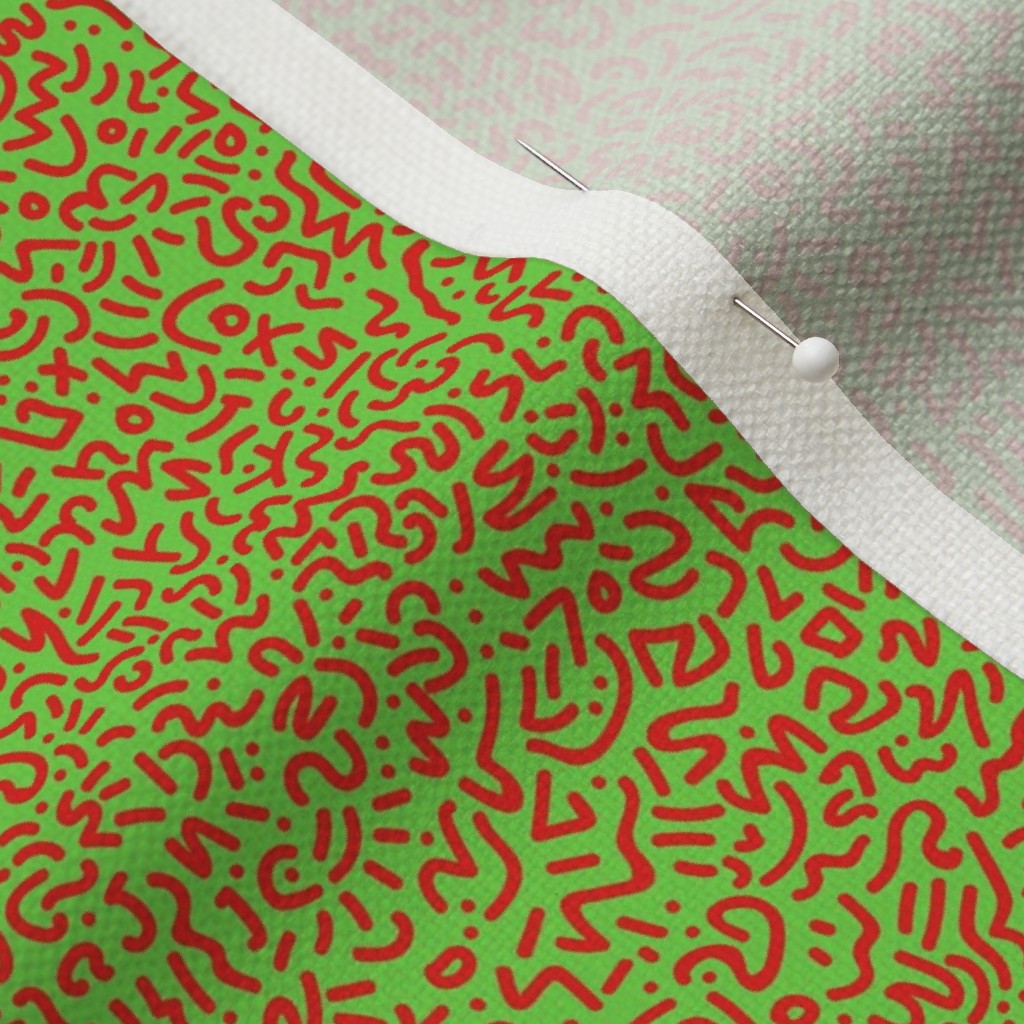 Doodle Red+Green Fabric