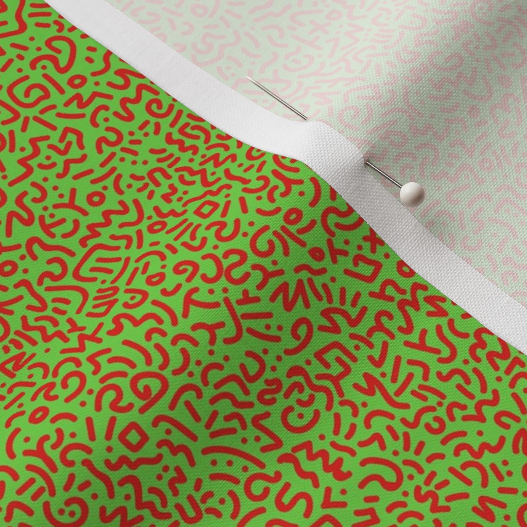 Doodle Red+Green Fabric