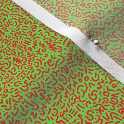 Doodle Red+Green Printed Fabric
