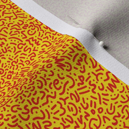 Doodle rojo + tela amarilla