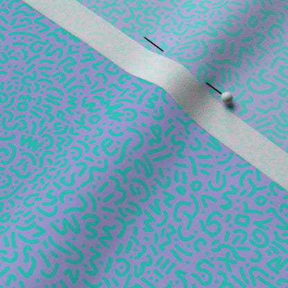 Doodle Teal+Lilac Fabric