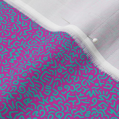 Doodle Teal+Magenta Printed Fabric