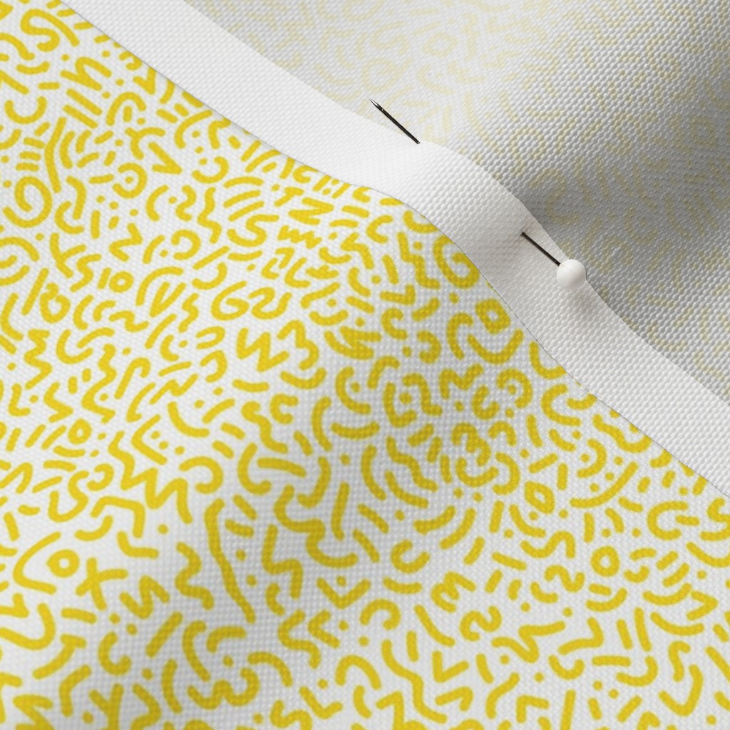 Doodle Yellow+White Fabric