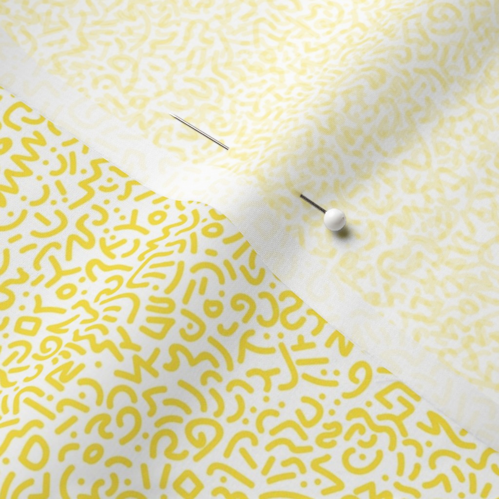 Doodle amarillo + tela blanca