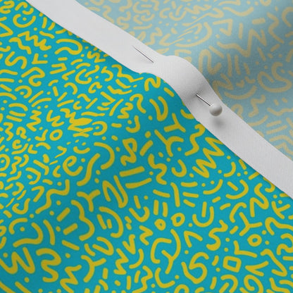 Doodle Yellow+Aqua Fabric