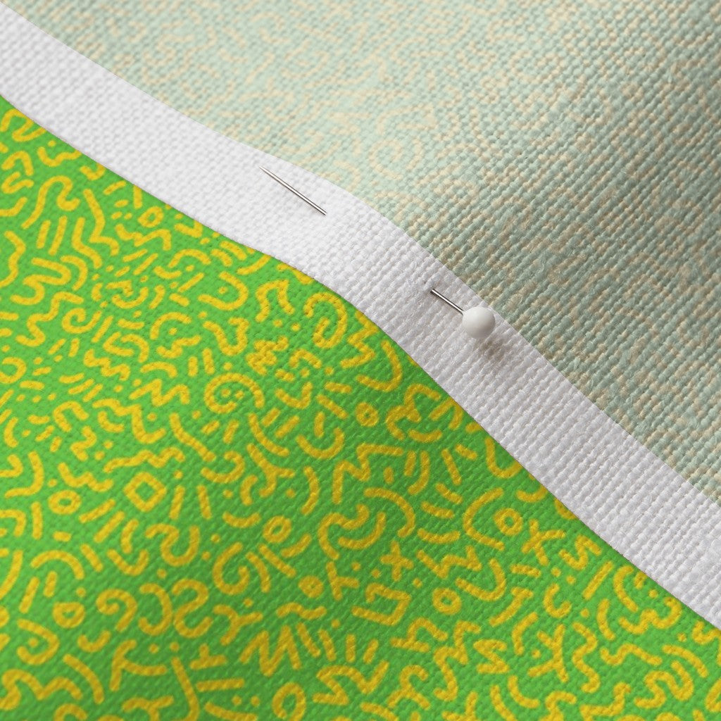 Doodle Yellow+Green Printed Fabric