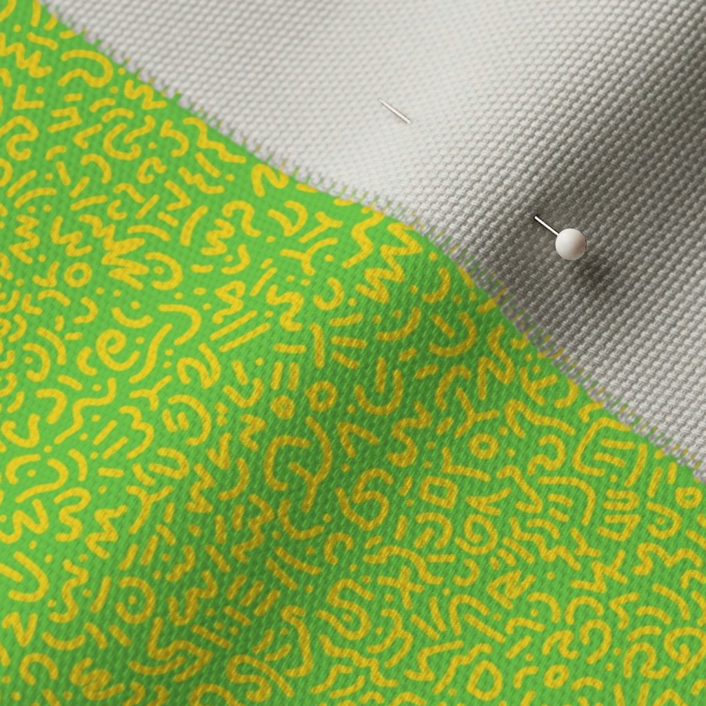 Doodle Yellow+Green Printed Fabric