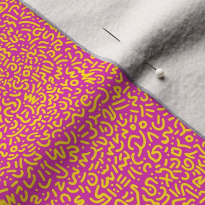 Doodle Yellow+Magenta Printed Fabric