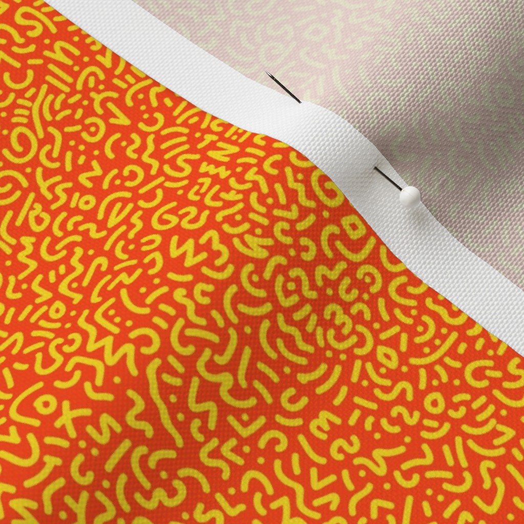 Doodle Yellow+Orange Fabric