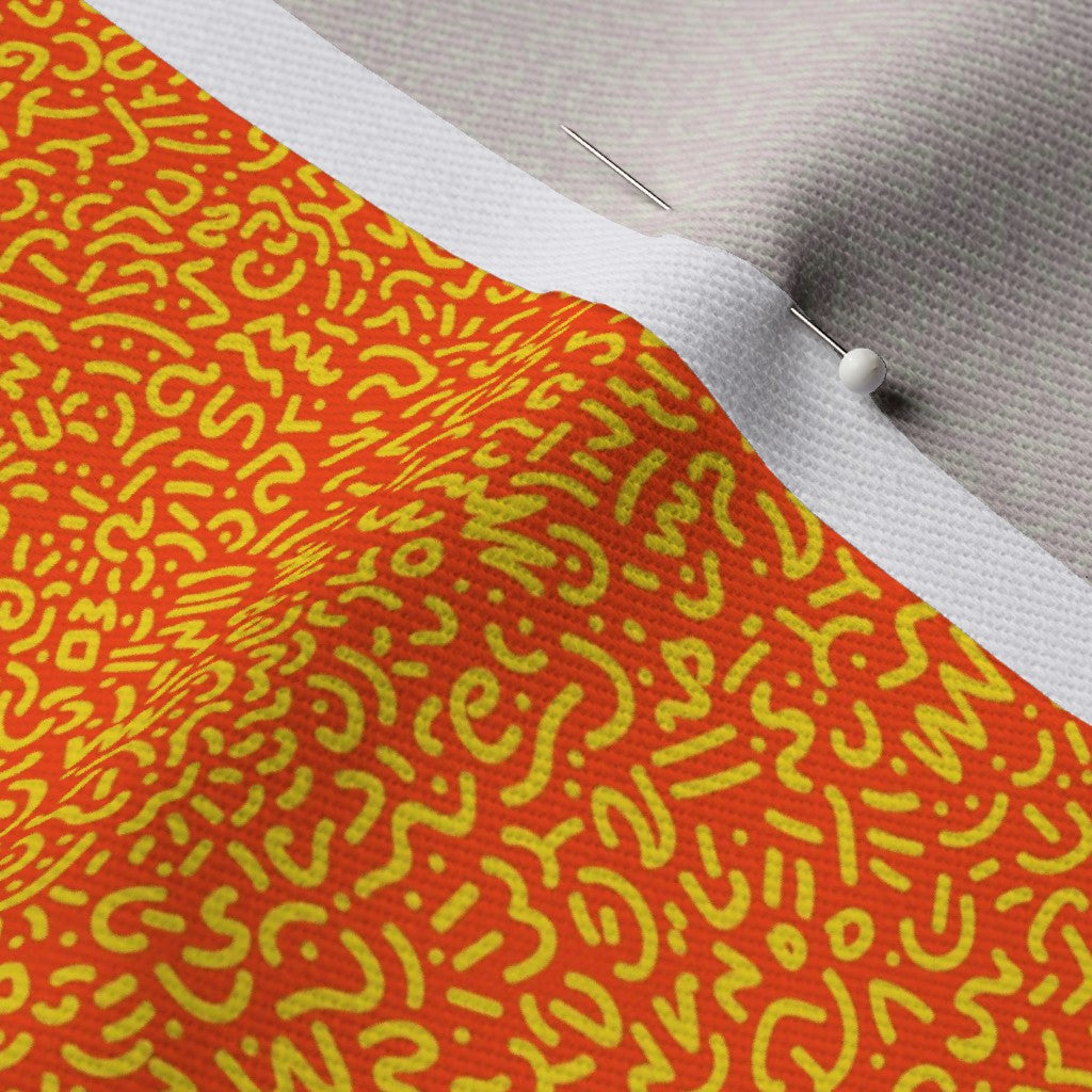Doodle Yellow+Orange Printed Fabric