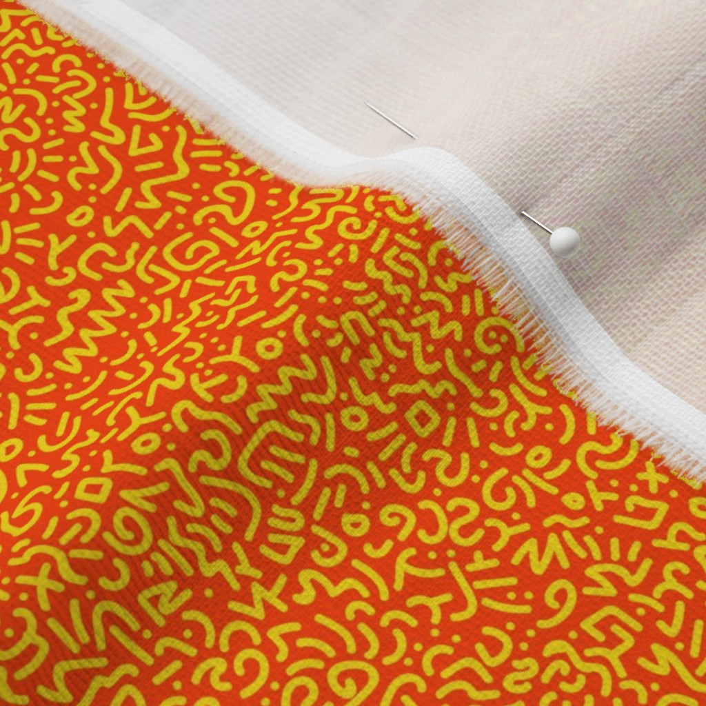 Doodle Yellow+Orange Fabric