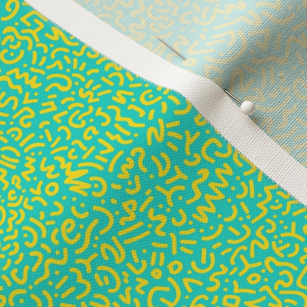 Doodle Yellow+Teal Fabric