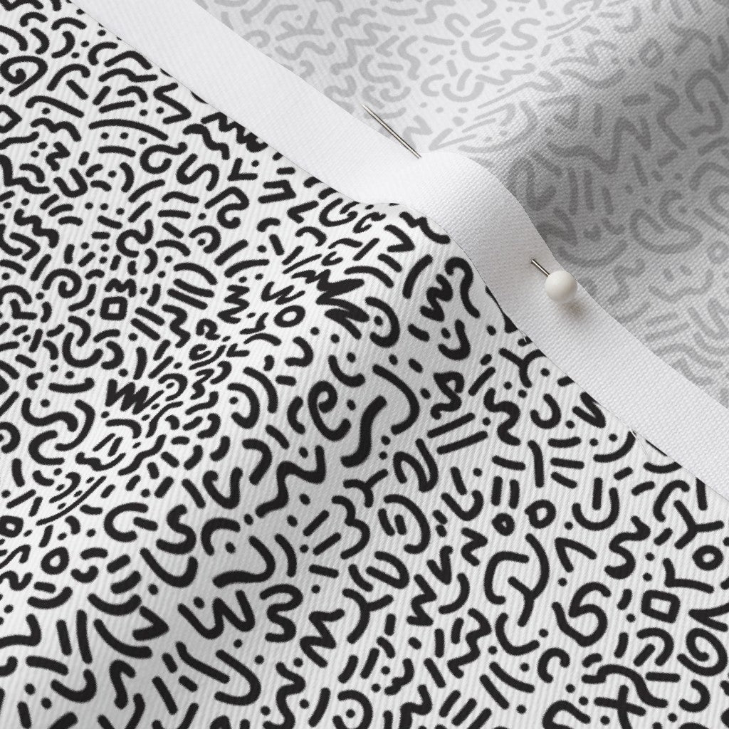 Doodle Black+White Printed Fabric