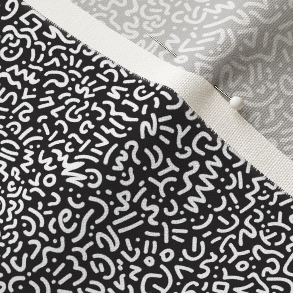 Doodle White+Black Fabric