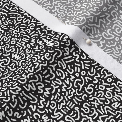 Doodle White+Black Printed Fabric