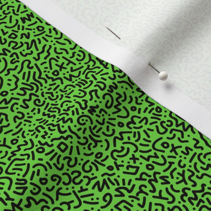 Doodle Black+Green Fabric