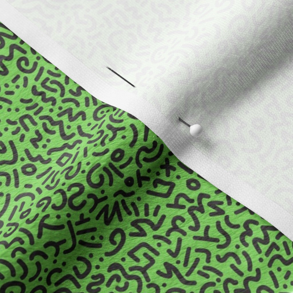 Doodle Black+Green Fabric