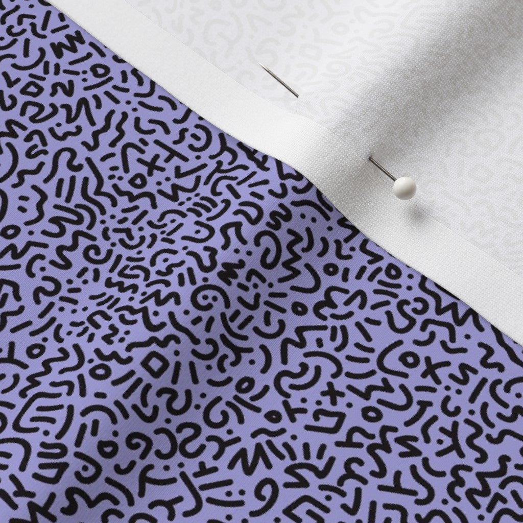 Doodle Black+Lilac Fabric