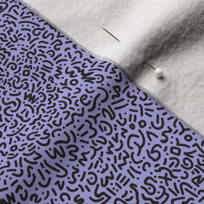 Doodle Black+Lilac Printed Fabric