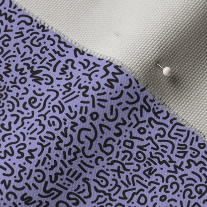 Doodle Black+Lilac Printed Fabric