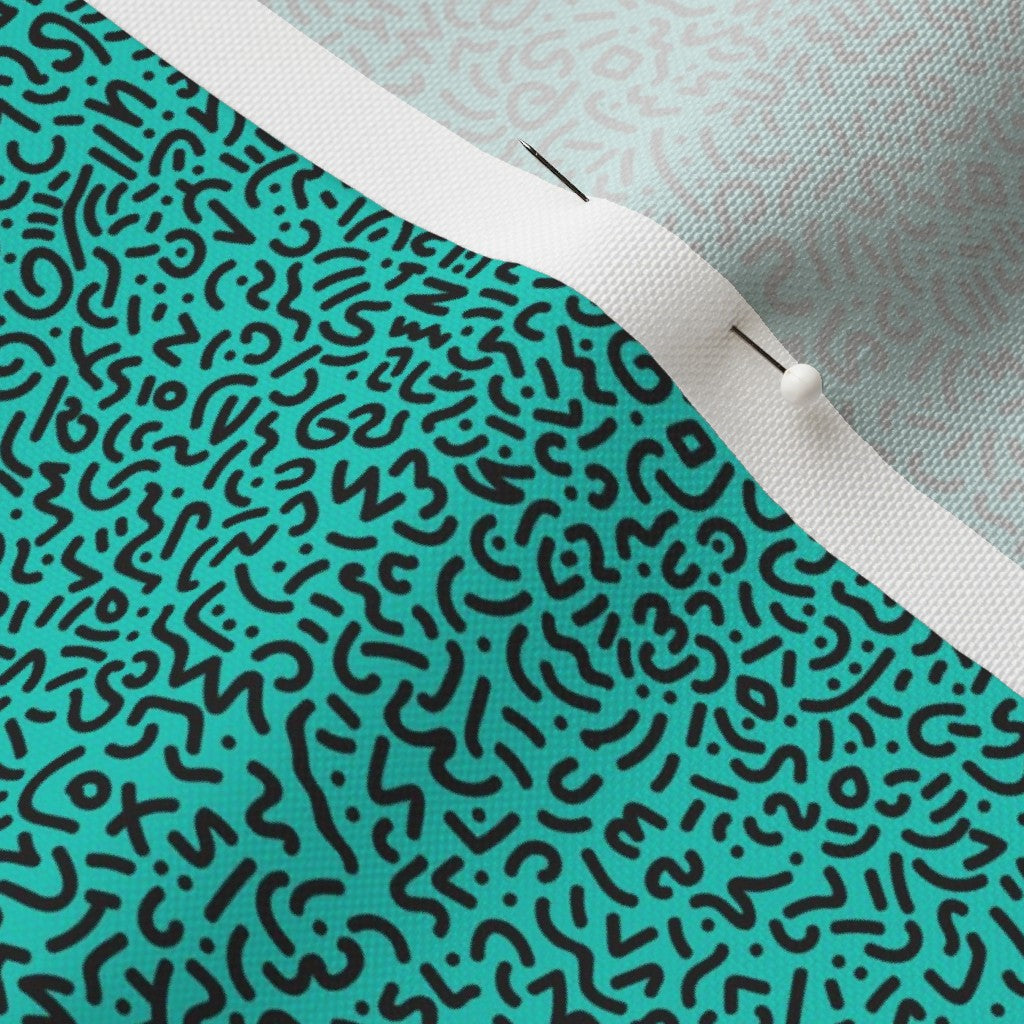 Doodle Black + Teal, Recycled Canvas by Studio Ten Design