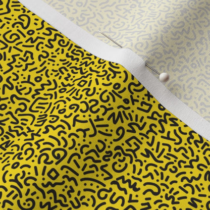 Doodle Black+Yellow Fabric