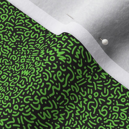 Doodle Green+Black Printed Fabric