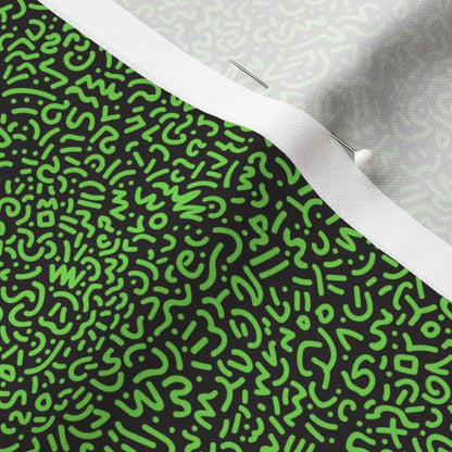 Doodle Green+Black Printed Fabric