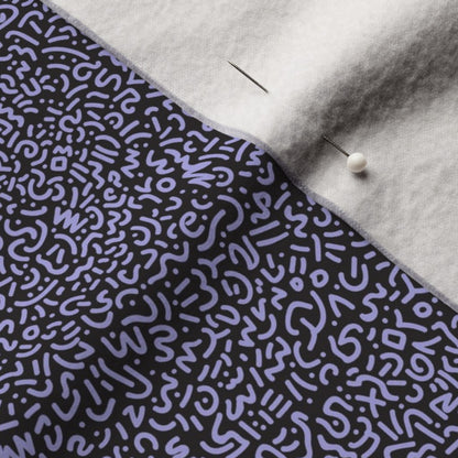 Doodle Lilac+Black Printed Fabric